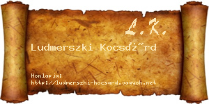 Ludmerszki Kocsárd névjegykártya
